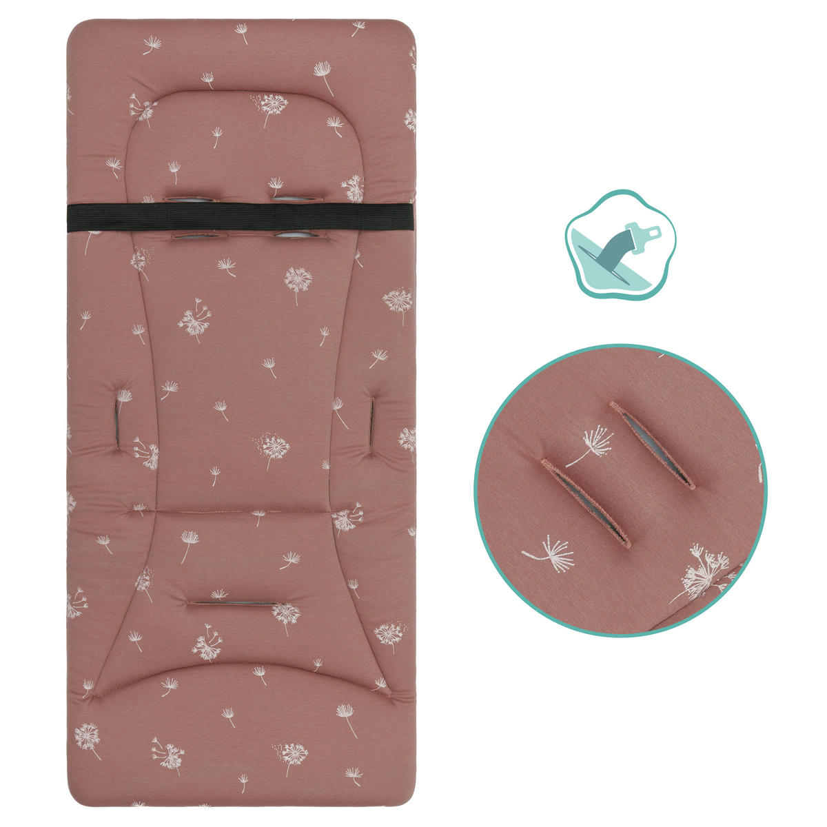 KINDERWAGENEINLAGE - Altrosa/Grau, Basics, Kunststoff/Textil (30/73cm) - Jimmylee