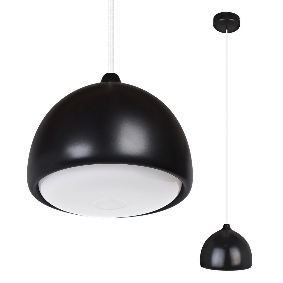 ZÁVĚSNÉ SVÍTIDLO, 17,5/90-140 cm  - bílá/černá, Design, dřevo (17,5/90-140cm)