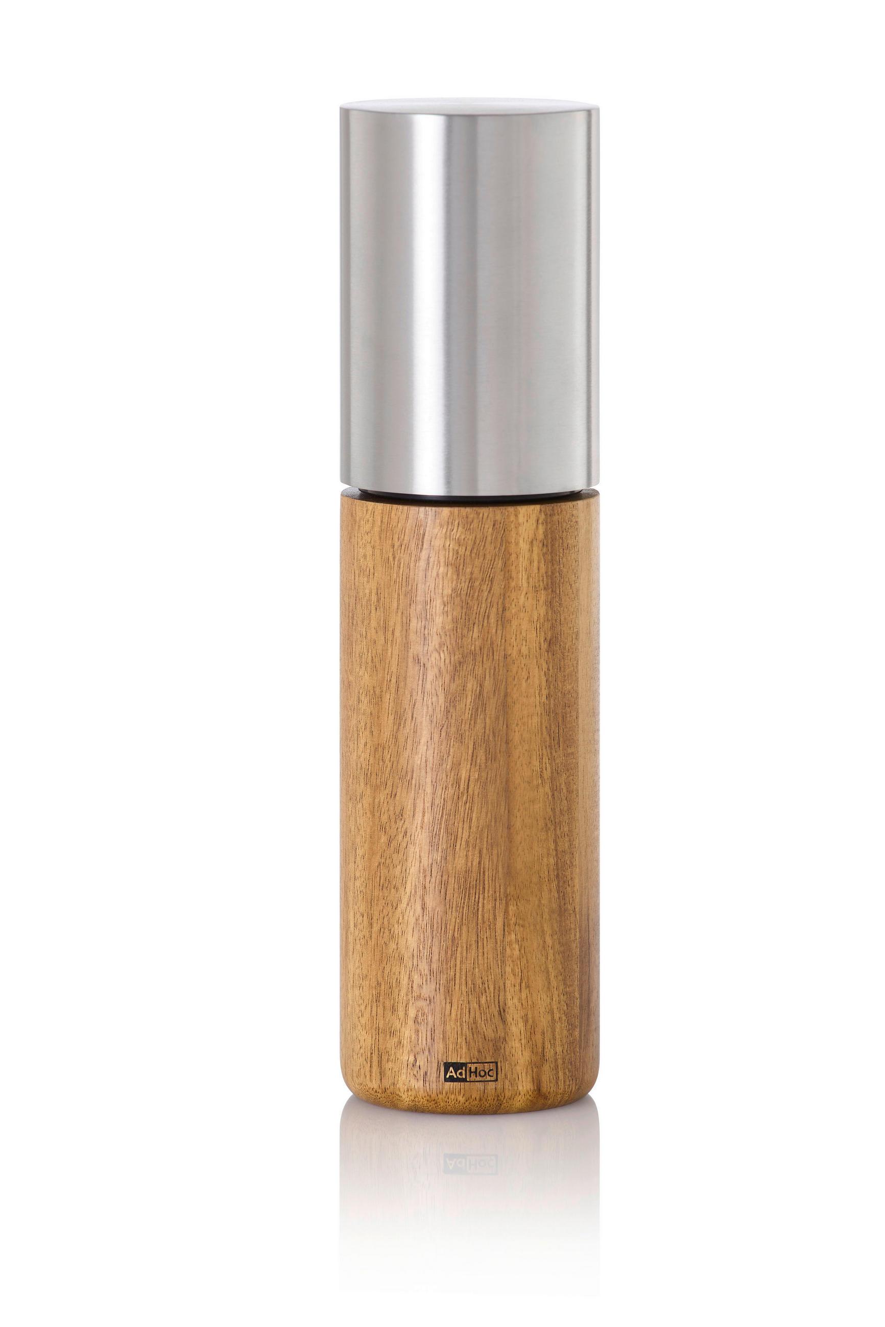 SALZ- ODER PFEFFERMÜHLE IKON  - Edelstahlfarben/Akaziefarben, Design, Holz/Keramik (6/22cm) - AdHoc