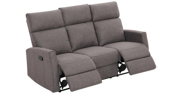 3-SITZER-SOFA Mikrofaser Grau  - Schwarz/Grau, KONVENTIONELL, Kunststoff/Textil (180/105/93cm) - Xora