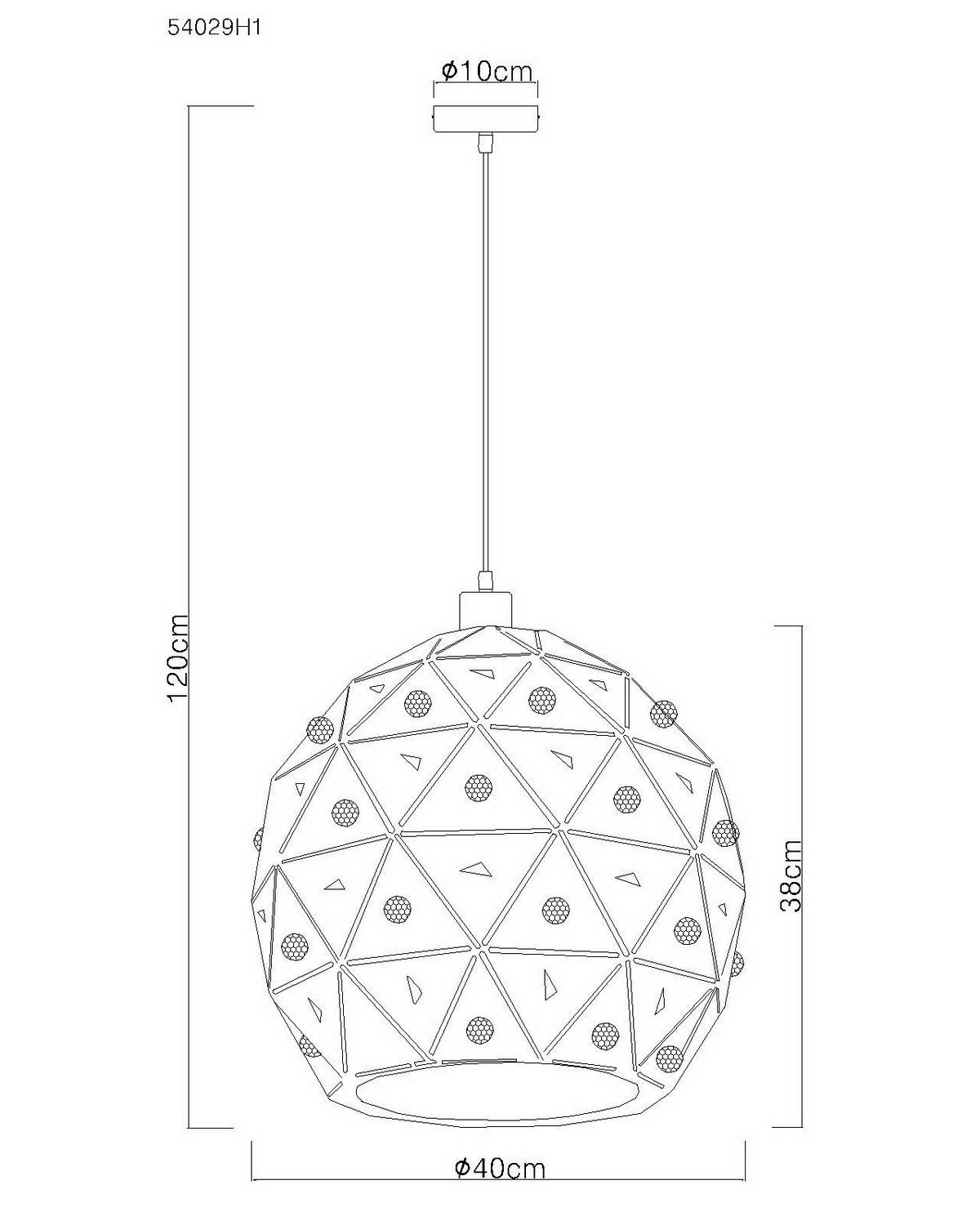 VISEČA SVETILKA  Jodie      40/120 cm      E27 - zlate barve/črna, Basics, kovina/steklo (40/120cm) - Globo