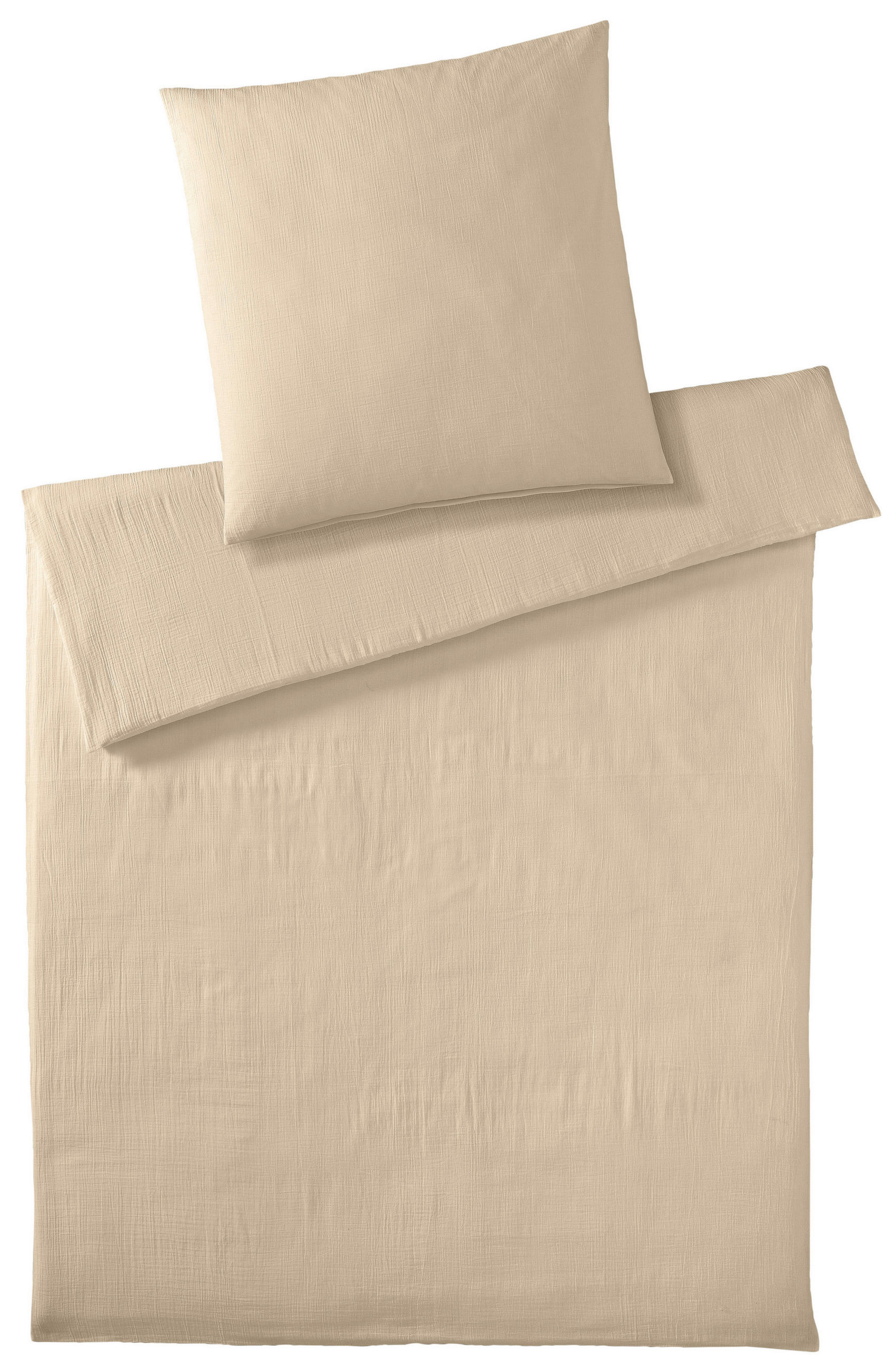 BETTWÄSCHESET 2-teilig Smooth Musselin 160/210 cm  - Beige, Basics, Textil (160/210cm) - Elegante