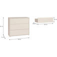 KOMMODE , 95/83/42 cm, 3 Schublade(n)  - Sandfarben/Silberfarben, Trend, Holzwerkstoff/Kunststoff (95/83/42cm) - Carryhome
