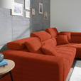 ECKSOFA in Mikrofaser Orange  301/207 cm  - Chromfarben/Orange, Design, Textil/Metall (301/207cm) - Xora