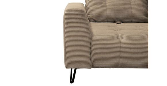 BIGSOFA  in Cord Beige  - Beige/Schwarz, KONVENTIONELL, Textil/Metall (246/100/116cm) - Carryhome