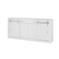 SIDEBOARD  201/91/43 cm  - Chromfarben/Weiß Hochglanz, Design, Holzwerkstoff/Metall (201/91/43cm) - Livetastic