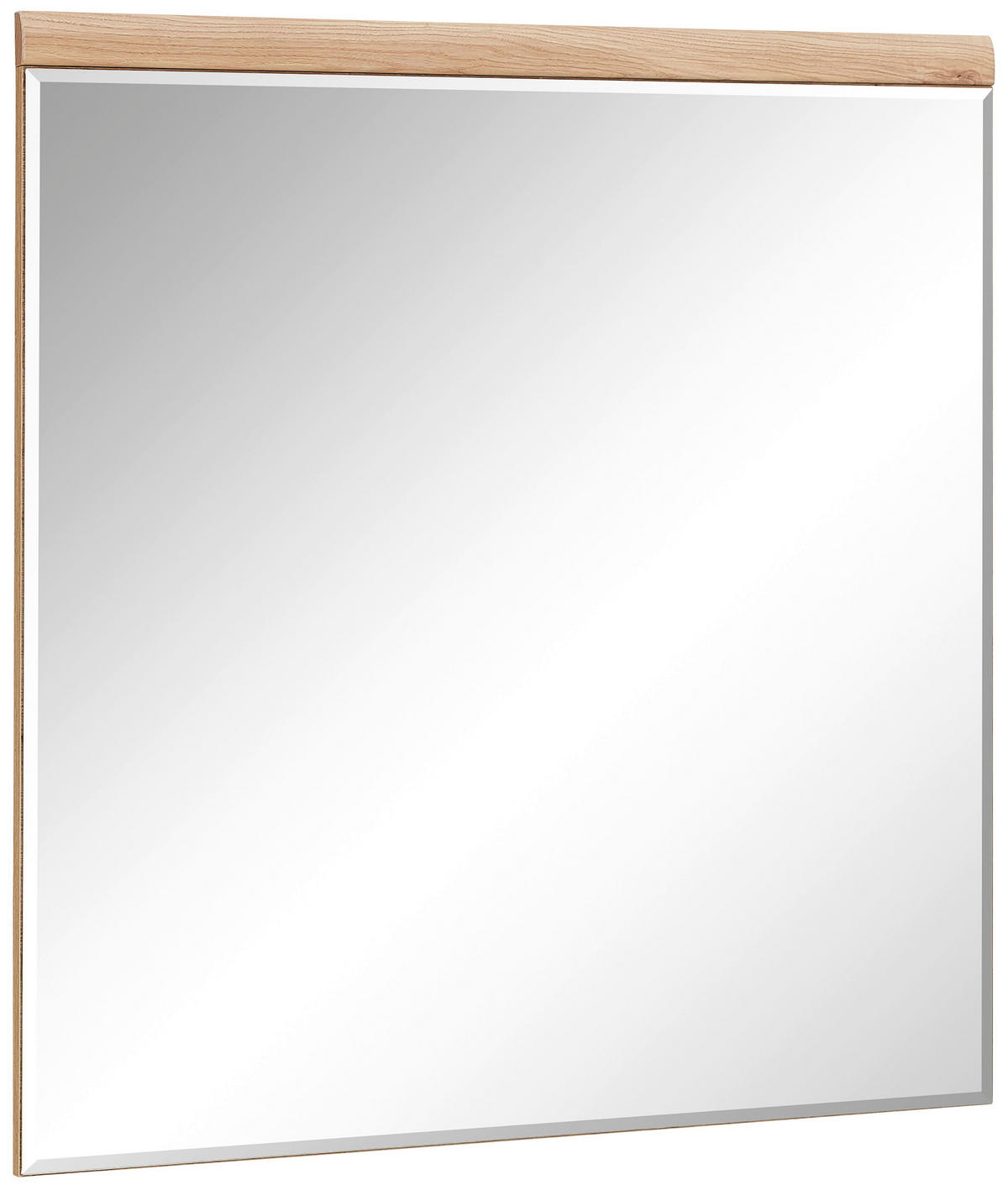 STENSKO OGLEDALO, 80/85/2 cm steklo  - barve hrasta, Natur, steklo/leseni material (80/85/2cm) - Linea Natura