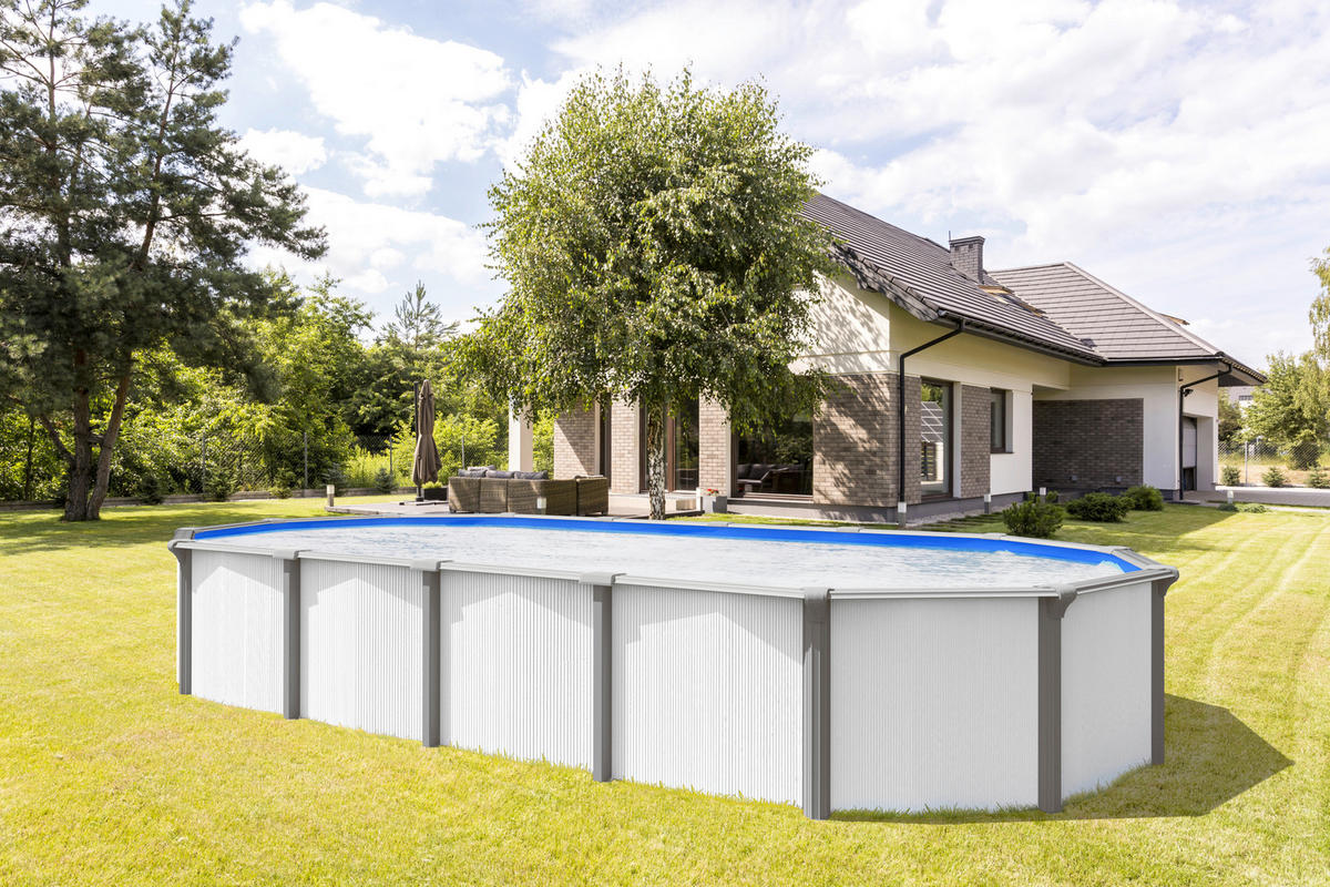 POOL-SET 610/360/132 cm  - Weiß/Grau, Basics (610/360/132cm)