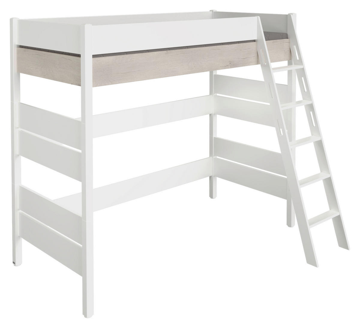 HOCHBETT 90/200 cm,  in Weiß, Silbereichenfarben, Leiter  - Weiß/Silbereichenfarben, Basics, Holz/Holzwerkstoff (90/200cm) - Paidi