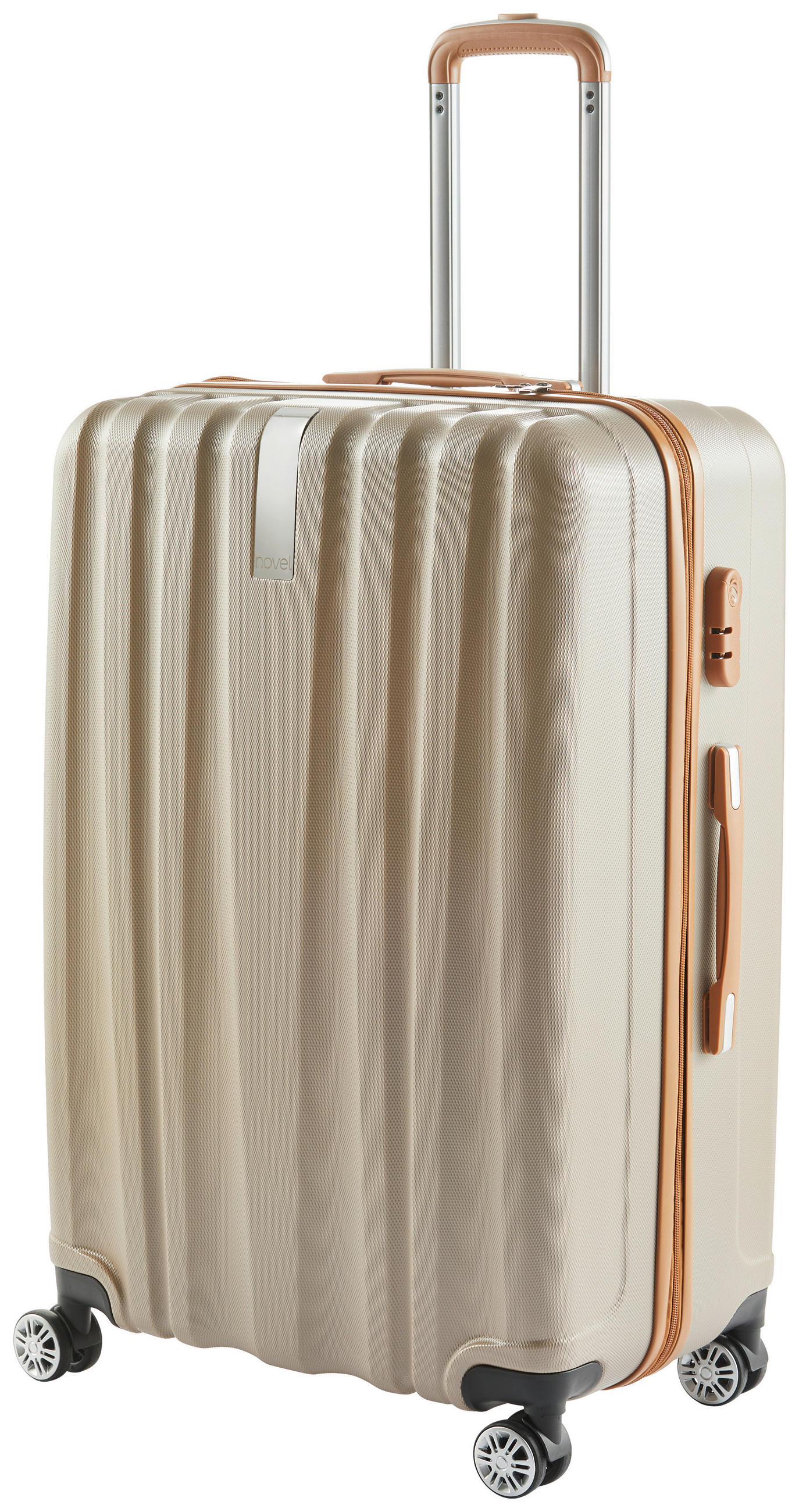 REISEKOFFER Braun, Goldfarben  - Goldfarben/Braun, Basics, Kunststoff/Metall (48/77/29cm) - Novel