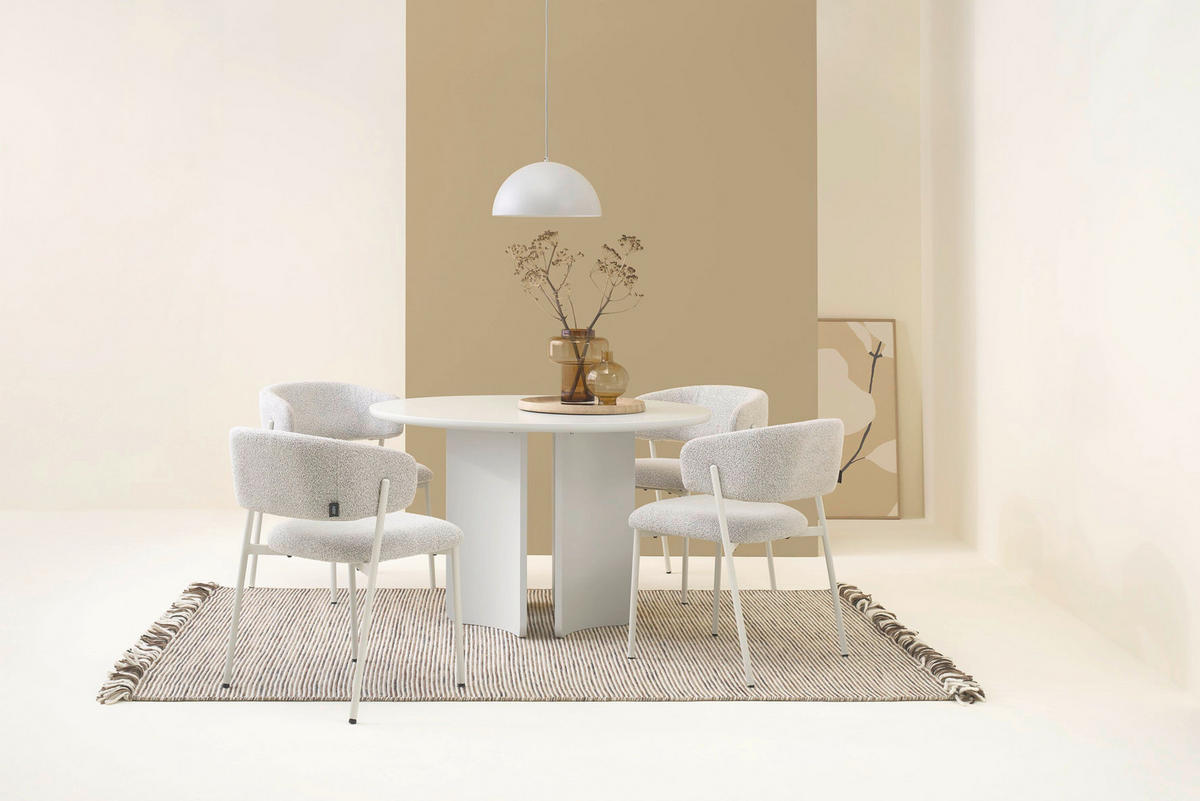 ESSTISCH 120/120/76 cm Nachbildung  Holzwerkstoff rund Seidengrau  - Seidengrau, MODERN, Holzwerkstoff (120/120/76cm) - Schöner Wohnen