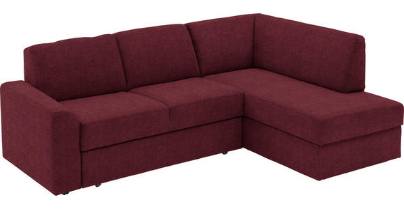 ECKSOFA in Webstoff Rot  - Rot/Schwarz, KONVENTIONELL, Kunststoff/Textil (224/165cm) - Xora