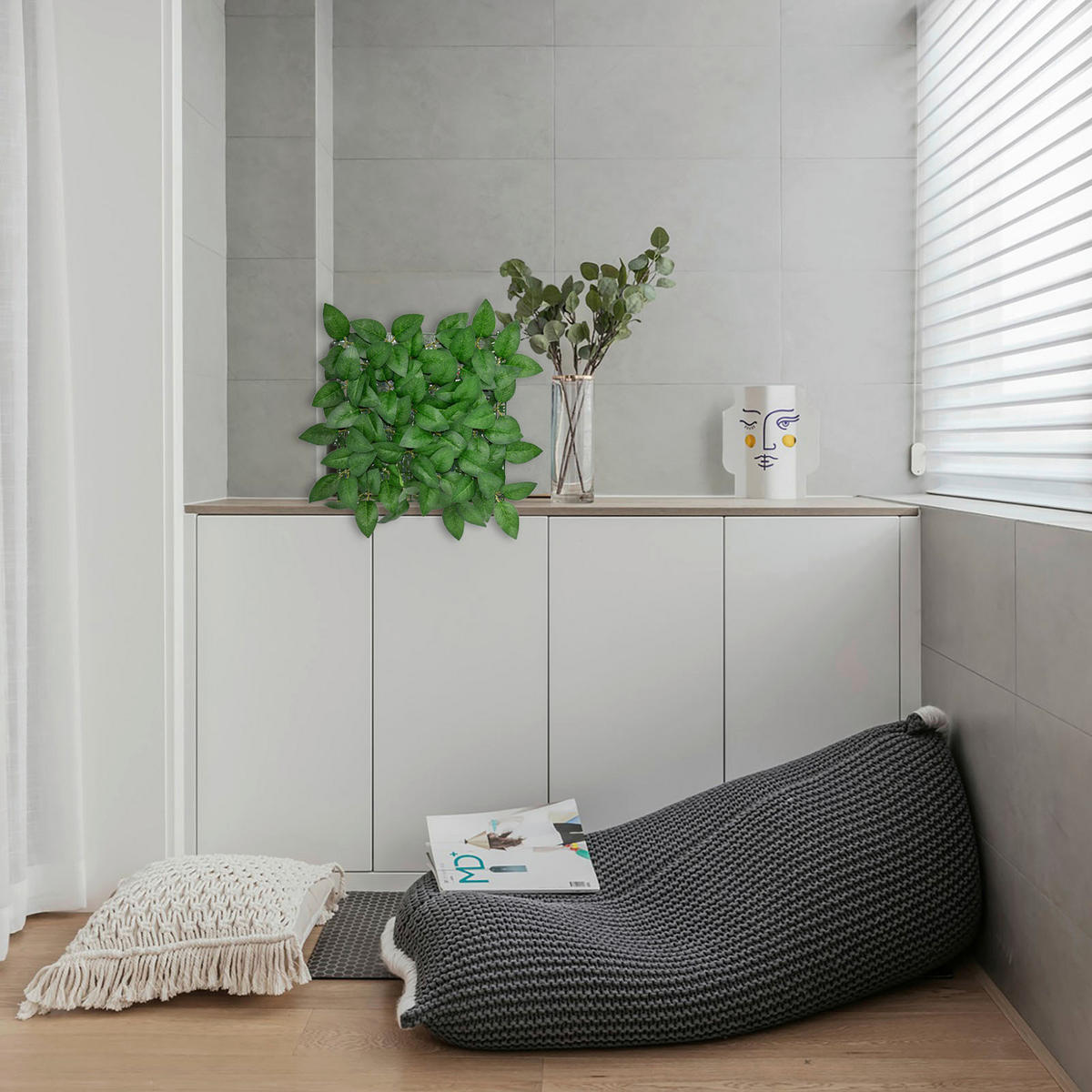 Wandverkleidung Pflanzenwand  Kunststoff  - Dunkelgrün/Grün, Trend, Kunststoff (33/33cm) - Floordirekt
