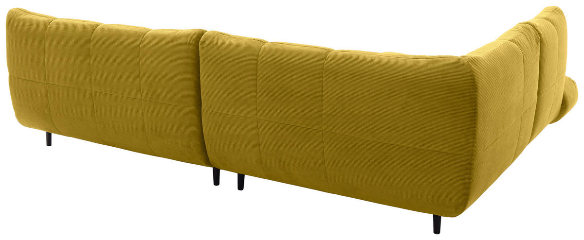 ECKSOFA Ottomane links, Eckteil  Goldfarben Feincord  - Goldfarben/Schwarz, Design, Holz/Textil (215/288cm) - Pure Home Lifestyle