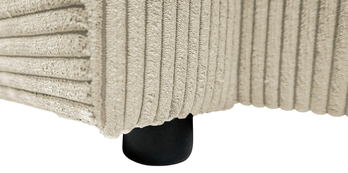 WOHNLANDSCHAFT in Cord Beige  - Beige/Schwarz, Design, Kunststoff/Textil (155/294/155cm) - MID.YOU