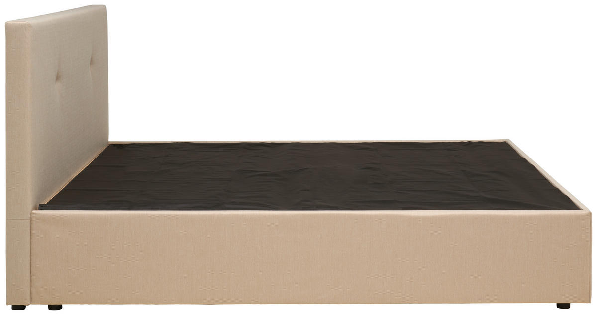POSTELJA Z VZMETNICO 180 cm   x 200 cm  , peščene barve  - črna/peščene barve, Konvencionalno, umetna masa/les (180/200cm) - P & B