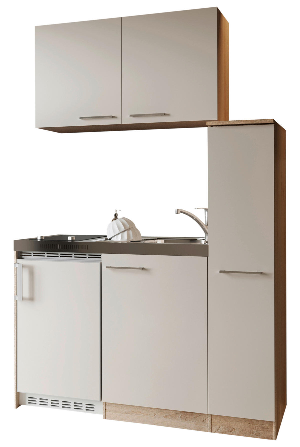 MINIKÜCHE Levin 130 cm  in Kaschmir  - Kaschmir/Eichefarben, Trend, Holzwerkstoff/Kunststoff (130cm) - Respekta