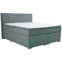 BOXSPRINGBETT 180/200 cm  in Blaugrau  - Chromfarben/Blaugrau, Design, Holz/Holzwerkstoff (180/200cm) - Boxxx