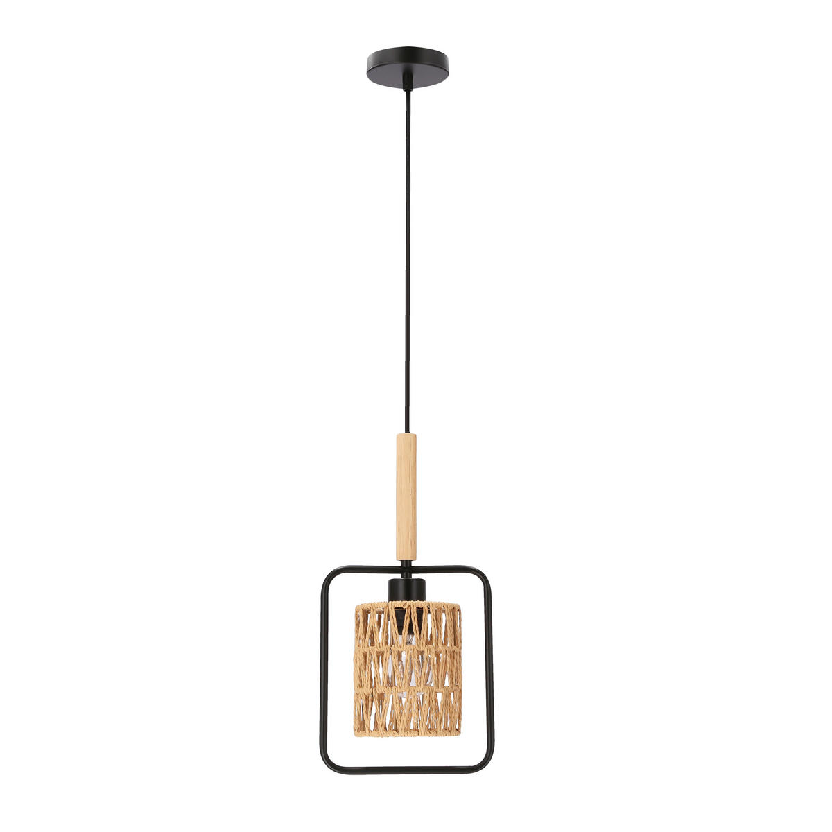 PENDELLAMPA Crown 20/12/110 cm  - beige/svart, Natur, metall/textil (20/12/110cm)