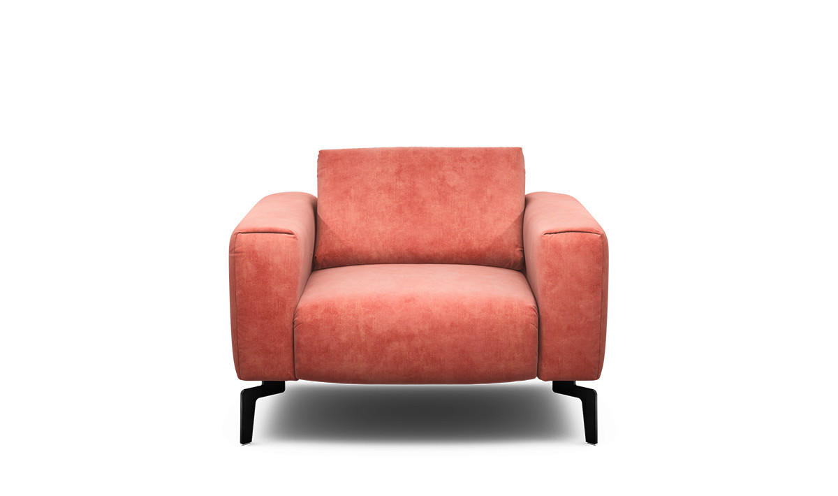 SESSEL in Samt Rosa  - Schwarz/Rosa, Design, Textil/Metall (110/85/86-94cm) - SENSOO