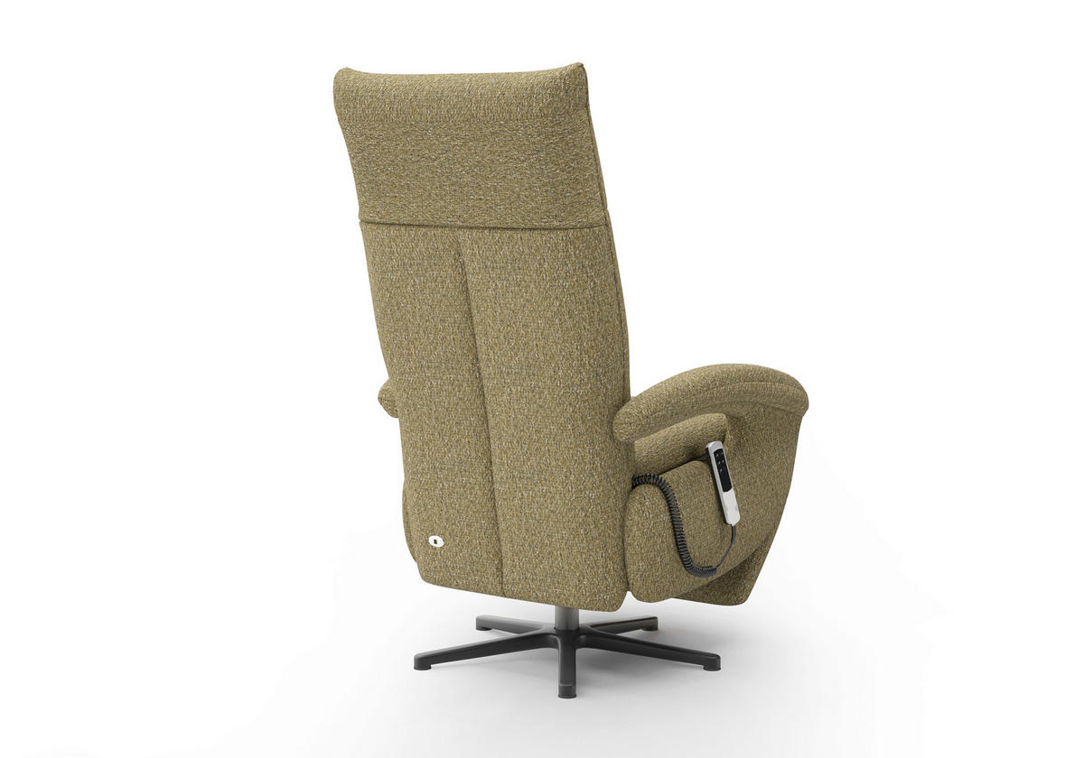 SESSEL in Chenille Olivgrün  - Schwarz/Olivgrün, MODERN, Textil/Metall (74/112/82cm) - Sit & More