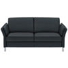 2,5-SITZER in Echtleder Dunkelblau  - Alufarben/Dunkelblau, Design, Leder/Metall (164/82/99cm) - Dieter Knoll