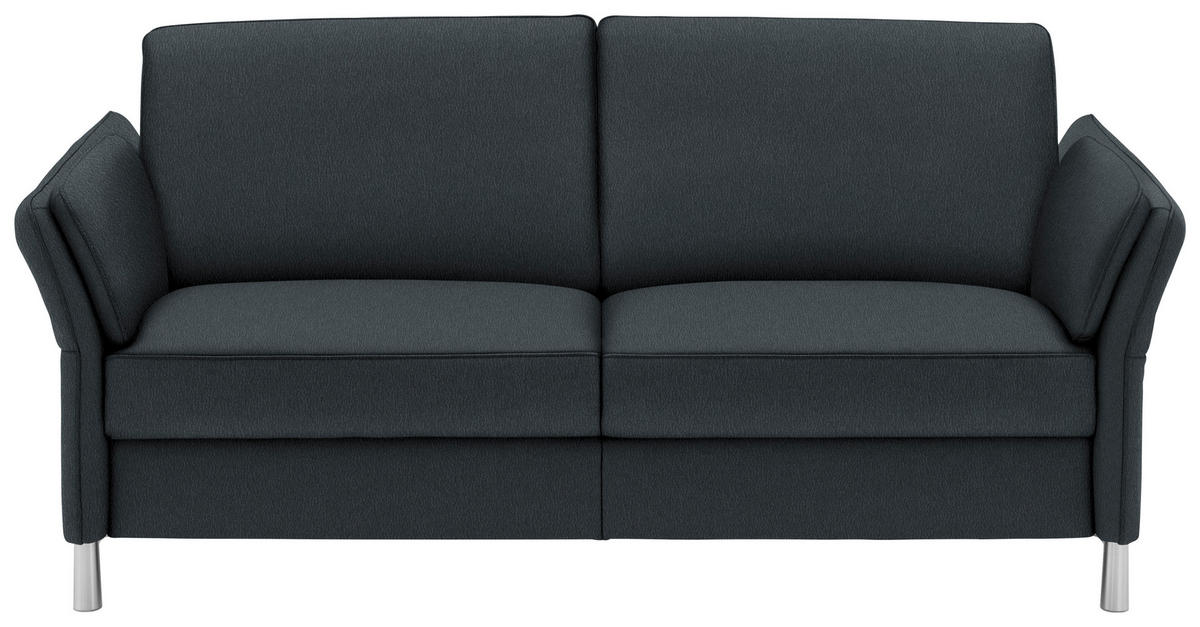 2,5-SITZER in Echtleder Dunkelblau  - Alufarben/Dunkelblau, Design, Leder/Metall (164/82/99cm) - Dieter Knoll