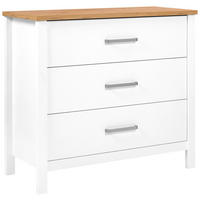 KOMODA   103/92/45 cm   bijela, hrast Artisan  - bijela/srebrne boje, Romantično / ladanjski, drvni materijal/metal (103/92/45cm)