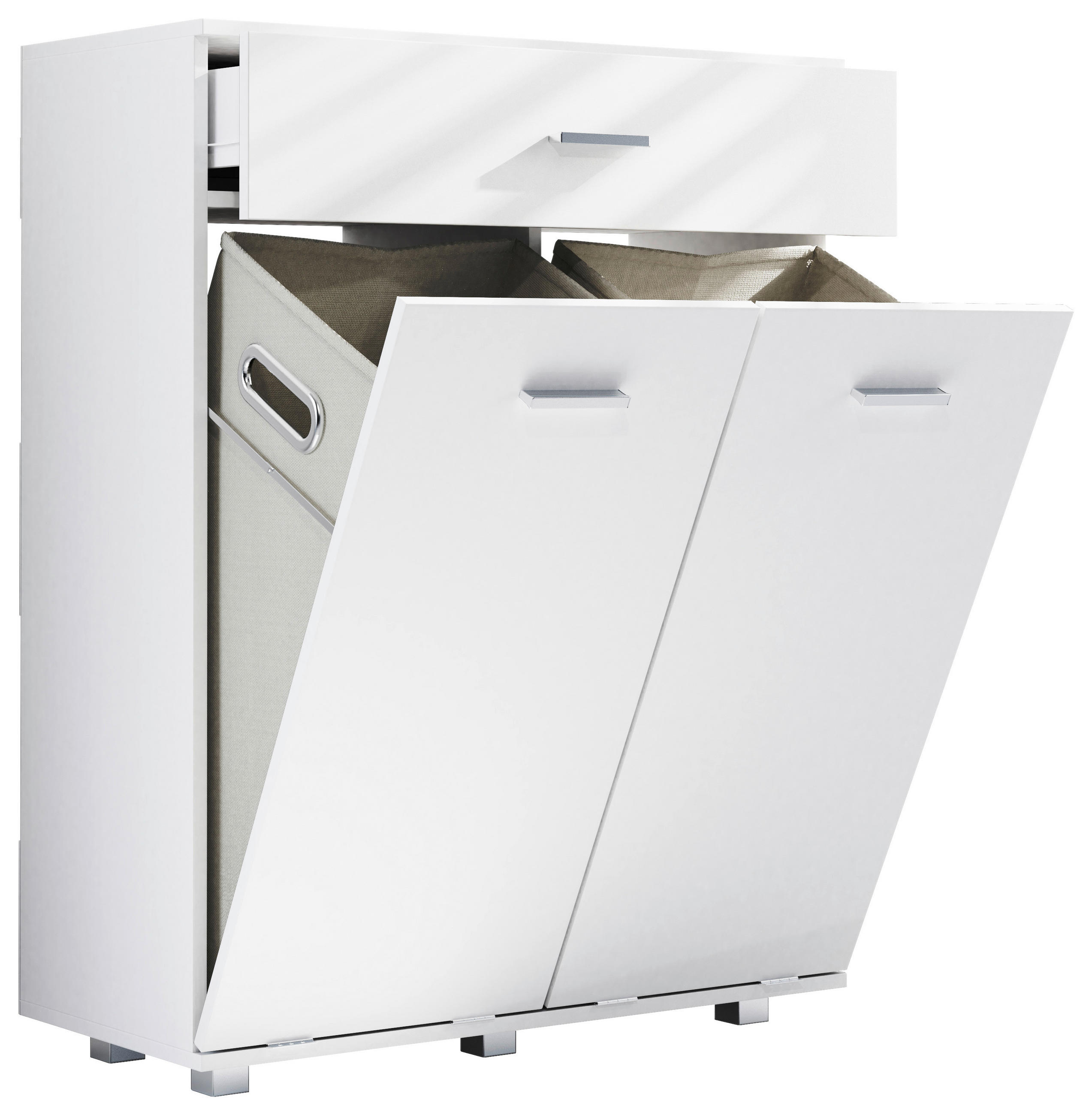MIDISCHRANK 79/101/35 cm  - Silberfarben/Weiß, MODERN, Holzwerkstoff/Kunststoff (79/101/35cm) - MID.YOU