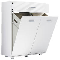 MIDISCHRANK 79/101/35 cm  - Silberfarben/Weiß, MODERN, Holzwerkstoff/Kunststoff (79/101/35cm) - MID.YOU