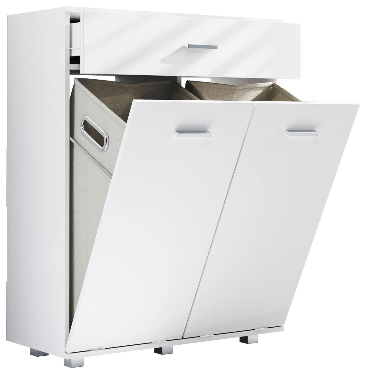 MIDISCHRANK 79/101/35 cm  - Silberfarben/Weiß, MODERN, Holzwerkstoff/Kunststoff (79/101/35cm) - MID.YOU