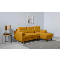 ECKSOFA Noret in Gelb  - Gelb/Buchefarben, Design, Holz/Textil (223/157cm) - MID.YOU