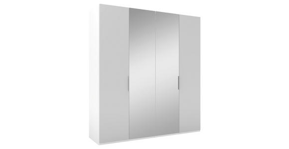 DREHTÜRENSCHRANK 200/223/62 cm 4-türig Grau, Weiß - Alufarben/Weiß, KONVENTIONELL, Glas/Holzwerkstoff (200/223/62cm) - Novel