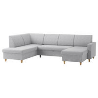 WOHNLANDSCHAFT NIKAS Grau Bouclé  - Buchefarben/Grau, Design, Holz/Textil (310/198/145cm) - MID.YOU