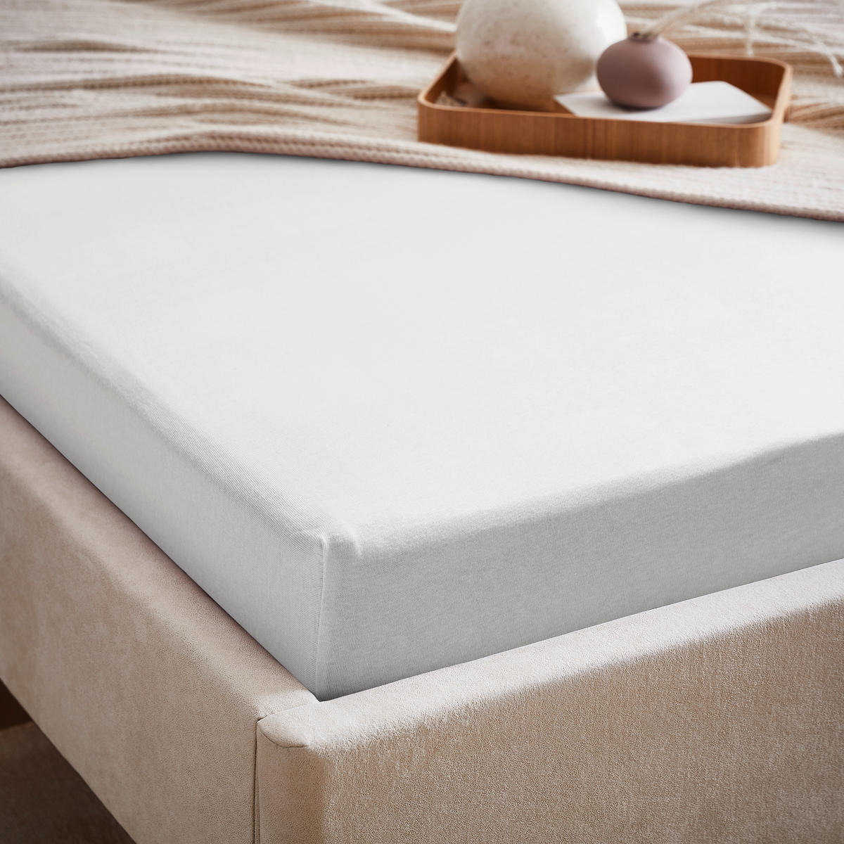 SPANNLEINTUCH 150/200 cm Jersey  - Weiß, Basics, Textil (150/200cm) - Esposa