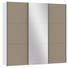 SCHWEBETÜRENSCHRANK in Weiß, Hellbraun - Hellbraun/Silberfarben, Design, Glas/Holzwerkstoff (227,6/220/65cm) - Jutzler SCHWEBETÜRENSCHRANK in Weiß, Hellbraun - Hellbraun/Silberfarben, Design, Glas/Holzwerkstoff (227,6/220/65cm) - Jutzler