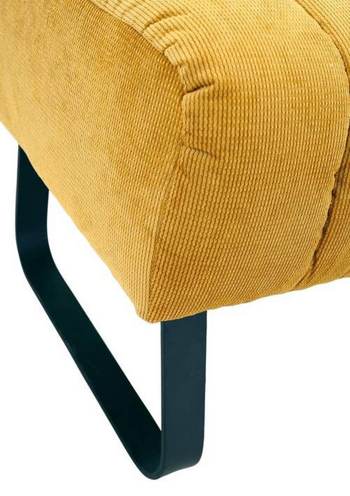 SITZBANK in Textil Gelb, Schwarz  - Gelb/Schwarz, Design, Textil/Metall (175/52/53cm) - Novel