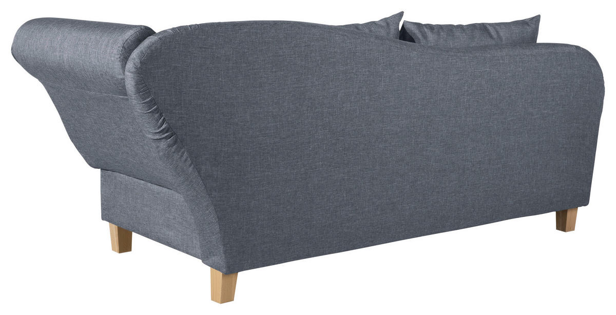 RÉCAMIERE Blau Flachgewebe  - Blau/Buchefarben, Design, Holz/Textil (190/88/82cm) - Max Winzer