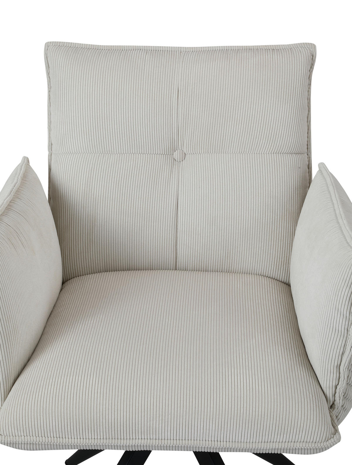 ARMLEHNSTUHL  in Eisen Cord  - Beige/Schwarz, Design, Textil/Metall (63,5/85/63,5cm) - Novel