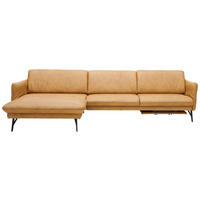 ECKSOFA in Echtleder Gelb  - Anthrazit/Gelb, Design, Leder/Metall (174/330cm) - Himolla