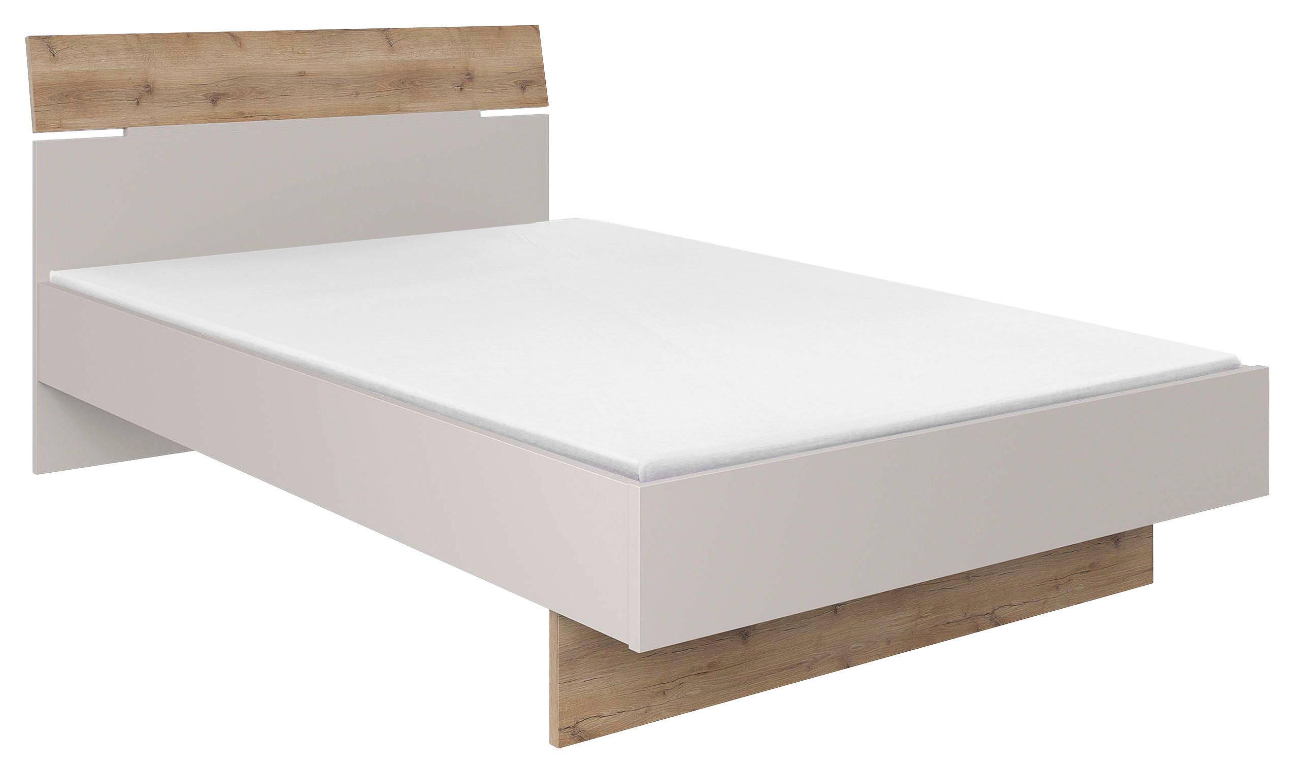 BETT 120/200 cm  Eichefarben, Sandfarben   - Sandfarben/Eichefarben, Modern, Holzwerkstoff (120/200cm) - Hom`in