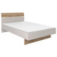 BETT 120/200 cm  in Eichefarben, Sandfarben  - Sandfarben/Eichefarben, MODERN, Holzwerkstoff (120/200cm) - Hom`in