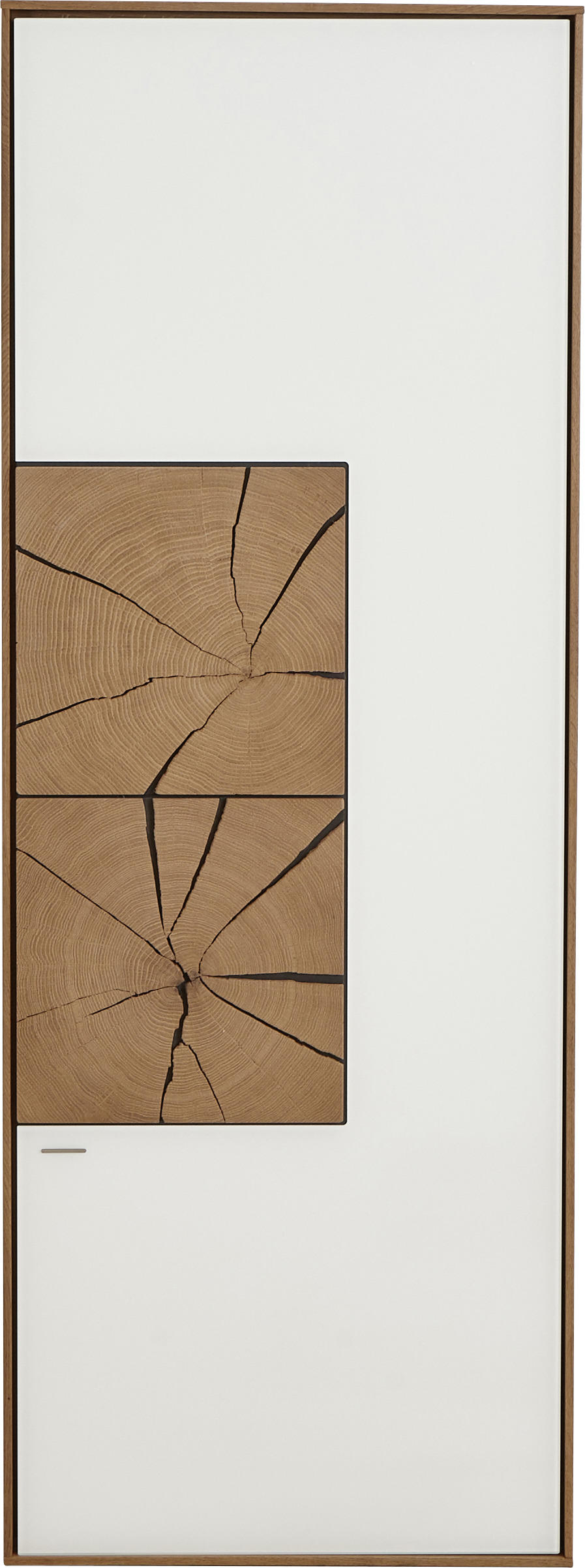 HÄNGEELEMENT Lago Weiss, Eichefarben  50/136,5/39 cm  - Weiss/Eichefarben, Design, Glas/Holz (50/136,5/39cm) - Valnatura