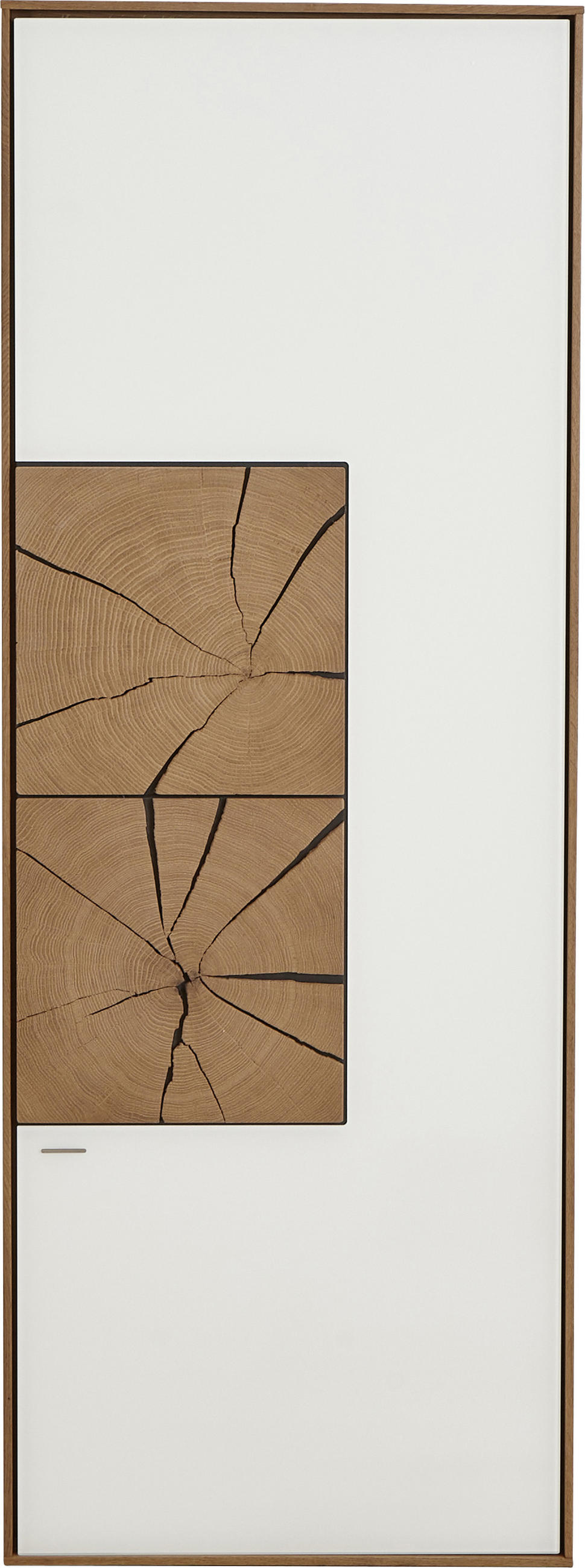 HÄNGEELEMENT Lago Weiss, Eichefarben  50/136,5/39 cm  - Weiss/Eichefarben, Design, Glas/Holz (50/136,5/39cm) - Valnatura