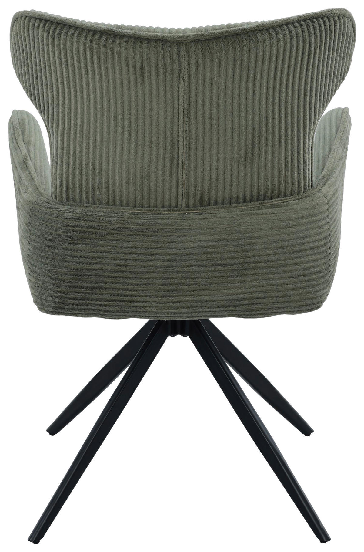 ARMLEHNSTUHL  Sitzfläche 360° drehbar, inklusive Armlehnen Cord  Grün, Schwarz  - Schwarz/Grün, MODERN, Textil/Metall (57/86/64cm) - Livetastic
