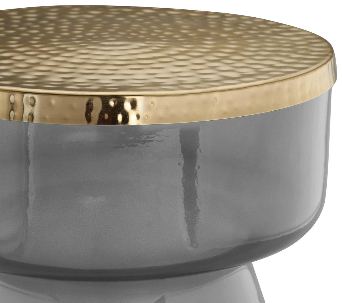 SIDOBORD i metall, glas  - grå/guldfärgad, Design, metall/glas (36/48cm) - Kayoom