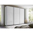 SCHWEBETÜRENSCHRANK 280/222/68 cm 3-türig Weiß, Weiß Hochglanz  - Weiß Hochglanz/Alufarben, MODERN, Holzwerkstoff/Metall (280/222/68cm) - Moderano