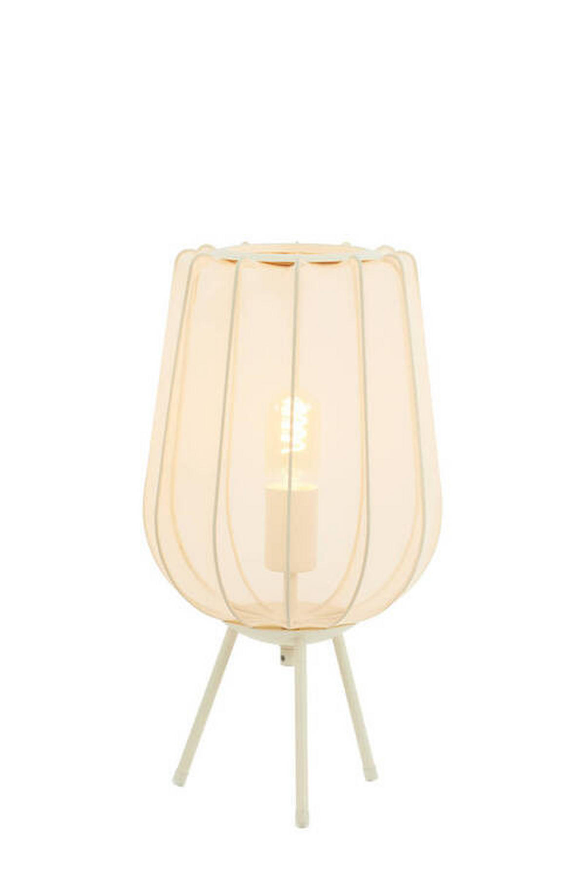TISCHLEUCHTE Plumeria 25/45 cm   - Braun, Design, Textil (25/45cm) - Light & Living