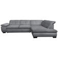 ECKSOFA  in Flachgewebe Grau  313/242 cm  - Schwarz/Grau, Design, Textil/Metall (313/242cm) - Xora