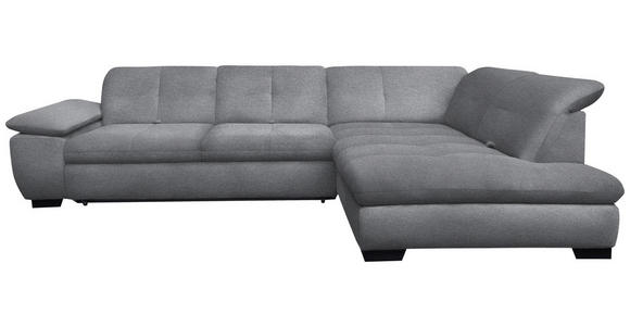 ECKSOFA  in Flachgewebe Grau  313/242 cm  - Schwarz/Grau, Design, Textil/Metall (313/242cm) - Xora